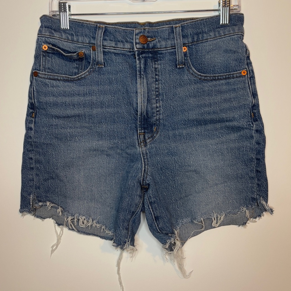 Madewell Blue Jean Shorts High-Waisted Distressed size 29 Made In The USA 🇺🇸
